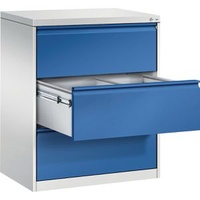 CP-Möbel Hängeregisterschrank Acurado C2000, 2-bahnig, 3 Schübe, lichtgrau / blau
