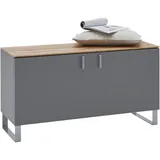 Dieter Knoll Garderobenbank, Grau, Eiche, Metall, Eiche, furniert, 93x49x36 cm, erweiterbar, Garderobe, Garderobenbänke, Garderobenbänke