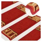 vidaXL Treppenmatten Selbstklebend 15 Stk. 65x21x4 cm Rot