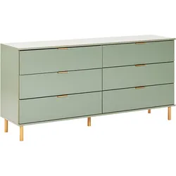 Kommode mit 6 Schubladen WALPOLE Grün
