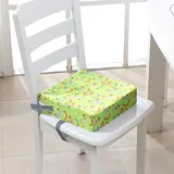 Surwin Rutschfeste Sitzerhöhung Stuhl Kind Sitzkissen Stuhl mit Sicherheits Schnalle, 3D-Cartoon Tier Sitzkissen Kinder Tragbare Sitzerhöhung Waschbar Sitzhilfe (Holzpferd,40x40x10cm)