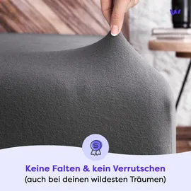 Wolkenfeld Spannbettlaken Baumwolle-Lycra-Jersey 90 x 200 - 100 x 220 cm grau