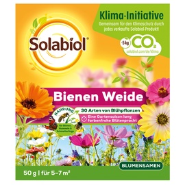 Solabiol Bienenweide, vielfältige Blumenmischung, Blumensamen für bis zu 7m2 Blumenwiese, 50 g