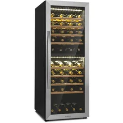 Klarstein Klarstein Vinamour 77 Duo Weinkühlschrank 191 Liter 5 - 20 °C 2 Kühlzonen Edelstahl