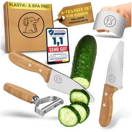 ELI Kindermesser Set 7-tlg. Edelstahl mit Buchenholzgriffen