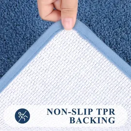 Pauwer Badematten Badteppich Set 3-teilig Mikrofaser Flauschig