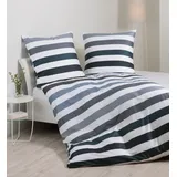 JANINE J. D. 87115 03 Gestreift Silber/Anthrazit 155 x 200 cm + 80 x 80 cm