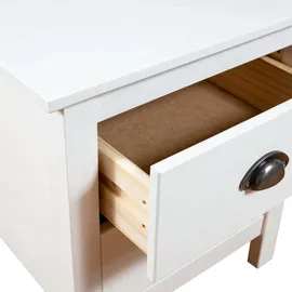 vidaXL Nachtschrank Hill 46 x 35 x 49,5 cm Weiß