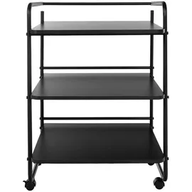 deluke DELUKE® Rollwagen Servierwagen mit Rollen BERTA 3 Ablagen Metall Beistellwagen mobil Gerätewagen Salonwagen Küchenwagen Kosmetikwagen Schwarz