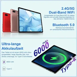 ujj Tablet 10" 5G 2025 20 GB RAM 128 GB Red