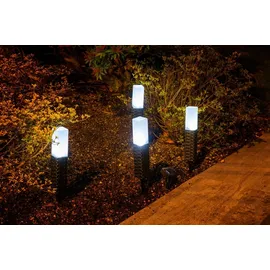 NÄVE Solarleuchte Kunststoff 26 cm 4er Set schwarz