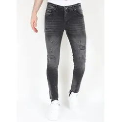 Mario Morato  Slim Fit Jeans Ripped Biker Jeans Mit  in Grau, US 33 / 34