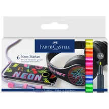 Faber-Castell 160806 - Neon Marker, Layoutmarker, 6er Etui Multimarker