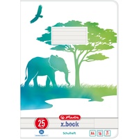 Herlitz GREENline Schulheft A4, Elefant, liniert, 16 Blatt (50039968)