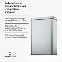 Klarstein Mülleimer 60 l Silber