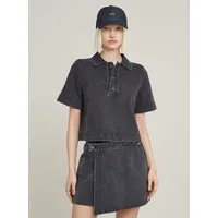 G-Star Overdyed Polo Sweater Sweatshirt Schwarz XXS