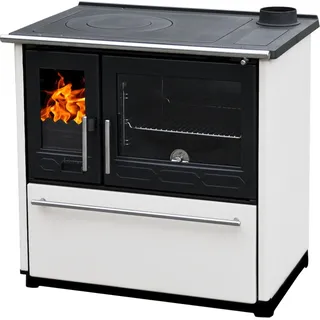 Plamen Küchenofen 850 Glas N weiß 8 kW (rechte Ausführung)