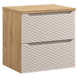 Badplaats Waschbeckenunterschrank Ocean 2 Schubladen 60 x 59 x 46 cm Beige