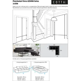 Cotta Eckcouch L-Form 312 cm grün