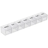 Wellgro Pillendose Große Tablettenbox für 7 Tage mit Druckverschluss weiß
