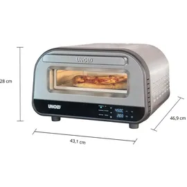 Unold Luigi Pizzaofen elektrisch 450 °C mit Pizzastein & Pizzaschieber Aluminium
