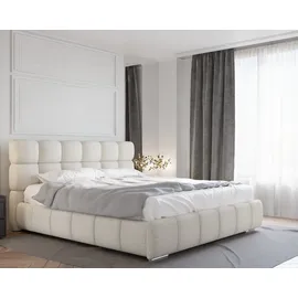 Homesy Polsterbett BLISS Luxus-Bett mit Lattenrost Wahl federkernmatraze, kokosmatratze, (Stabile Rahmenkonstruktion Metallrahmen), Ein Luxusbett in jeder Größe 140x200cm 160x200 cm 180x200cm beige 180 cm