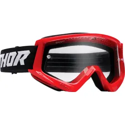 Thor Combat Racer, Crossbrille Kinder - Rot/Schwarz/Weiß Klar