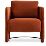 Xlmoebel Ohrensessel Moderner Cocktailsessel aus rotem Stoff im eleganten Design (1-St., Moderner Cocktailsessel, Rot), Made in Europa orange|rot