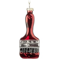 Brubaker Pinsel Rot - Handbemalte Weihnachtskugel aus Glas -