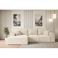 altdecor Ecksofa Cord 2-Sitzer Beige