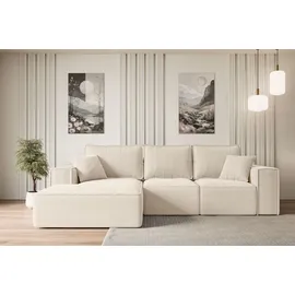 altdecor Ecksofa Cord 2-Sitzer Beige