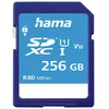 HAMA Speicherkarte SD Karte, Memory Fast, Class 10 UHS-I, blau, 256 GB, Speicherkarten