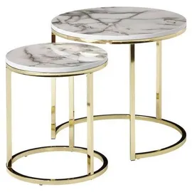 Wohnling Wohnling, Couchtisch + Beistelltisch, Reina (Ø 35 x 40 cm, Ø 50 x 45 cm)