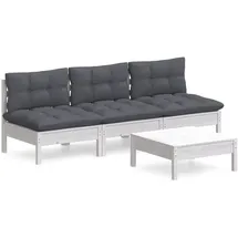 vidaXL Garten-Lounge-Set 4-tlg. weiß