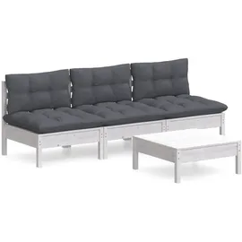 vidaXL Garten-Lounge-Set 4-tlg. weiß