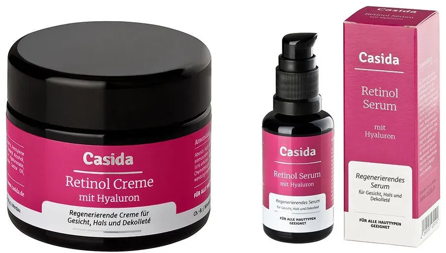 Casida® Retinol Serum+ Retinol Creme mit Hyaluron