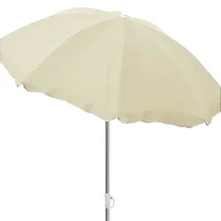 Sonnenschirm rund Ø1,80m beige Polyester knickbar UV Schutz