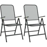 vidaXL Klappbare Gartenstühle 50,3 x 50,3 x 106 cm grau 2 St.