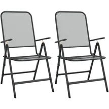 vidaXL Klappbare Gartenstühle 50,3 x 50,3 x 106 cm grau 2 St.