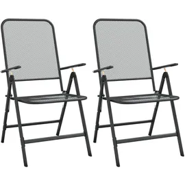 vidaXL Klappbare Gartenstühle 50,3 x 50,3 x 106 cm grau 2 St.