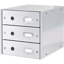 Leitz Schubladenbox Click & Store weiß 6048-00-01, DIN A4 mit 3 Schubladen