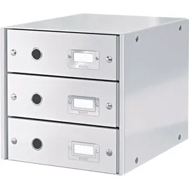 Leitz Schubladenbox Click & Store weiß 6048-00-01, DIN A4 mit 3 Schubladen