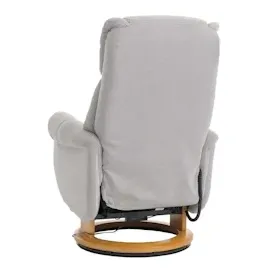 MCA Furniture MCA Relaxsessel + Aufstehhilfe HWC-N58, Fernsehsessel Sessel Fußstütze Bouclé Stoff Holz grau, Holz Natur