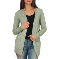 Only Damen Strickjacke mit Taschen Stretch Casual Langarm ONLLESLY