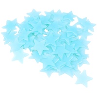 Hustar 25 Stück 6.5cm Selbstklebend Leuchtsterne Wandaufkleber Fluoreszierende Aufkleber Wandtattoo für Kinderzimmer Schlafzimmer Blau