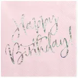 Party Deco Servietten Happy Birthday, rosa
