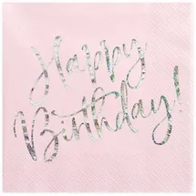 Party Deco Servietten Happy Birthday, rosa