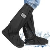 CTDMJ Schuhüberzieher Wasserdicht Regenüberschuhe Wasserdichte Überschuhe Regenschuhe Faltbare Regenstiefel-Schuhabdeckung mit Reißverschluss Rutschfest Reflektor Regenausrüstung für Männer Frauen L