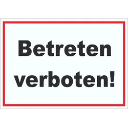 Betreten verboten Aufkleber A2 (420x594mm)