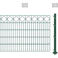 Arvotec Doppelstabmattenzaun ARVOTEC "ESSENTIAL 100 zum Aufschrauben "Karo" mit Zierleiste", grün (dunkelgrün), H:100cm, Stahl, Kunststoff, Zaunelemente, Zaunhöhe 100 cm, Zaunlänge 2 - 60 m